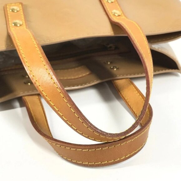LOUIS VUITTON MonogramVernis Lead PM Tote Bag Hand Bag Noisette Beige - Picture 6 of 14